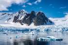 Antarctica. Landscape with mountain, icebergs and glacier. Art Print